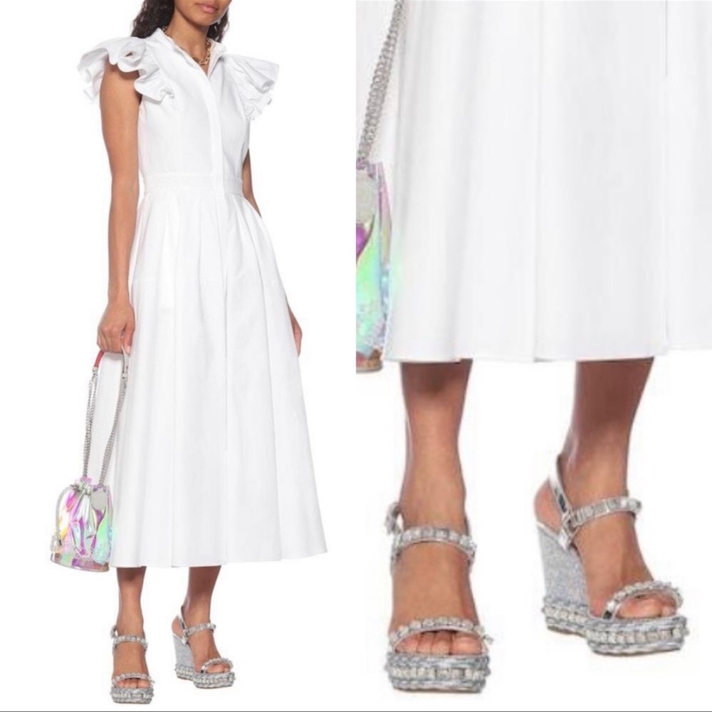 Authentic- Christian Louboutin Pira Ryad Glitter Wedge Sandals